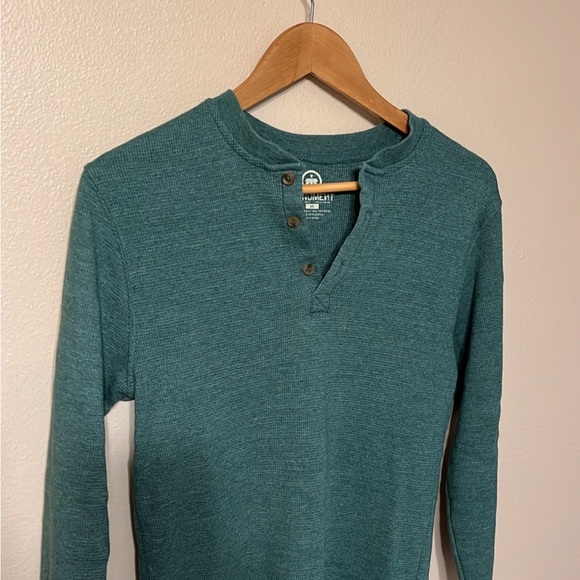 Green Thermal Henley Shirt - Picture 2 of 5